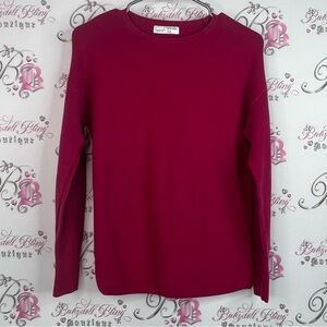 Kersh long sleeve knitted knit cozy top shirt Deep Berry Long Sleeve red pink
